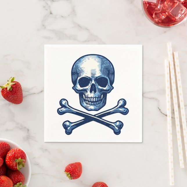 Skull & Crossbones Nautical Paper Napkins (Insitu)
