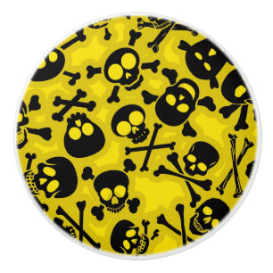 Skull & Crossbones Pattern Ceramic Knob