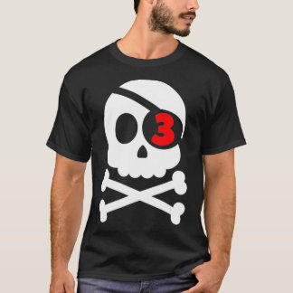 Skull & Crossbones Pirate 3rd Birthday Boys Kids J T-Shirt