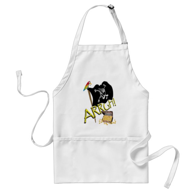 Skull & Crossbones Pirate Flag & Treasure Standard Apron (Front)