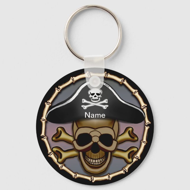 Skull Crossbones Pirate  Key Ring (Front)