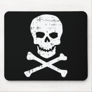 Skull Crossbones Pocket Halloween Costume Skeleton Mouse Mat