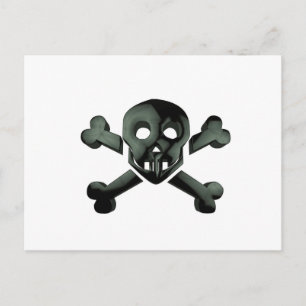 skull crossbones postcard