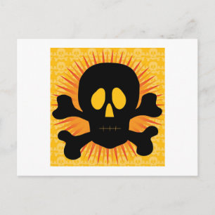 Skull Crossbones Silhouette Postcard