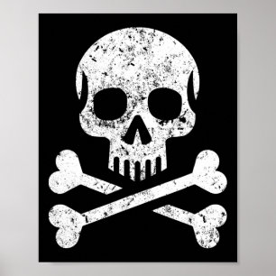 Skull Crossbones Skeleton Jolly Roger Flag Hallowe Poster