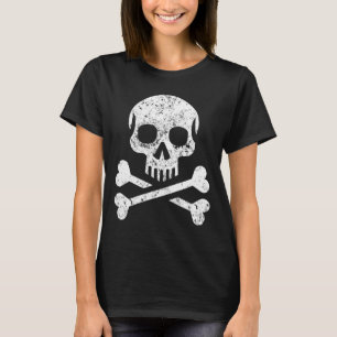 Skull Crossbones Skeleton Jolly Roger Flag Hallowe T-Shirt