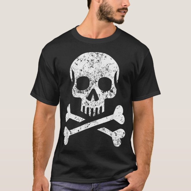  Skull Crossbones Skeleton Jolly Roger Flag  T-Shirt (Front)