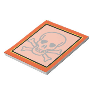 Skull Crossed Bones Halloween Gold boarder Notepad