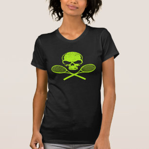 Skull & Crossed Racquets Tennis Ladies T-shirt