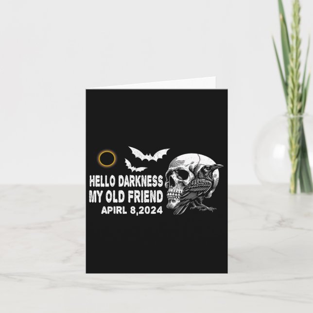 Skull Crow Hello Darkness My Old Friend Solar Ecli Card (Front)