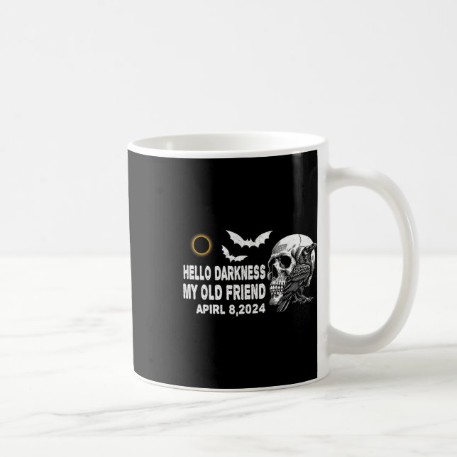Skull Crow Hello Darkness My Old Friend Solar Ecli Coffee Mug (Right)