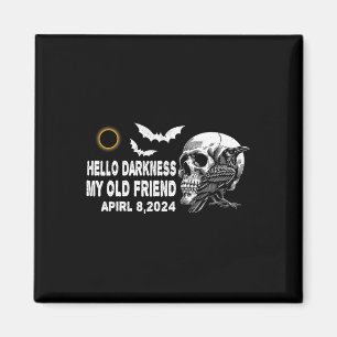 Skull Crow Hello Darkness My Old Friend Solar Ecli Magnet