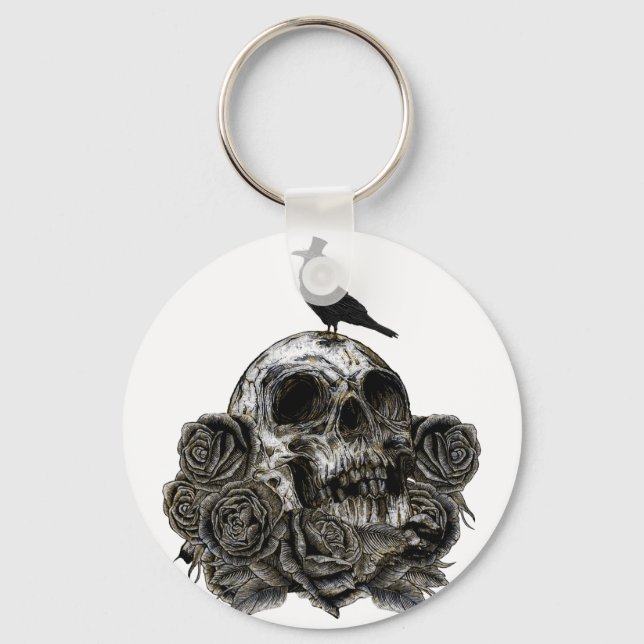 Skull & Crow Key Ring (Front)