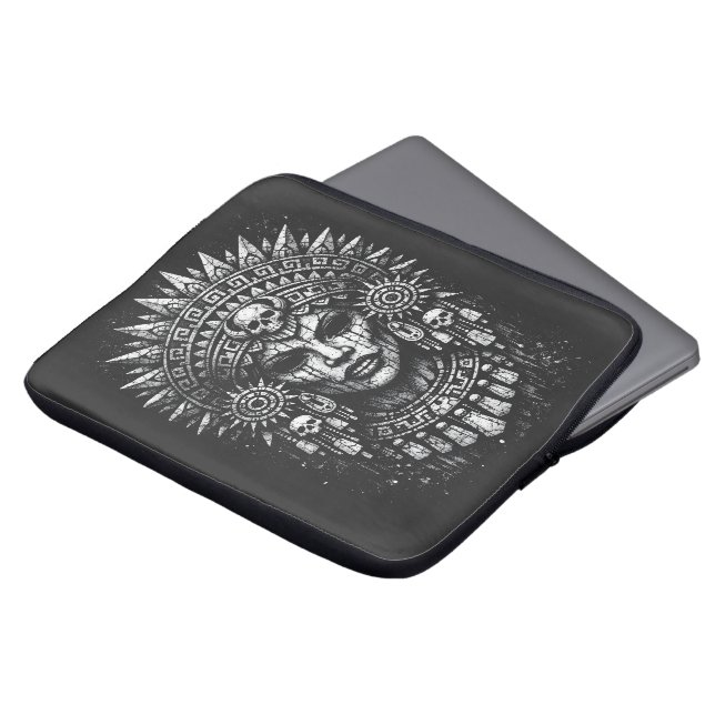 Skull‑Crowned Priestess — by BurnsInHell Laptop Sleeve (Front Top)