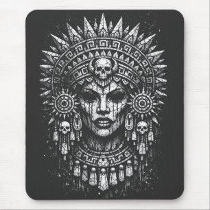 Skull‑Crowned Priestess — by BurnsInHell Mouse Mat