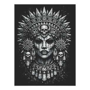 Skull‑Crowned Priestess — by BurnsInHell Poster