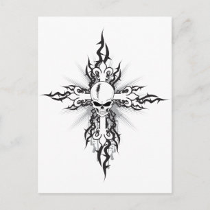 Skull Crucifix Postcard