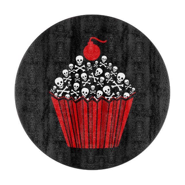 Skull Cupcake Cutting Board (Front)