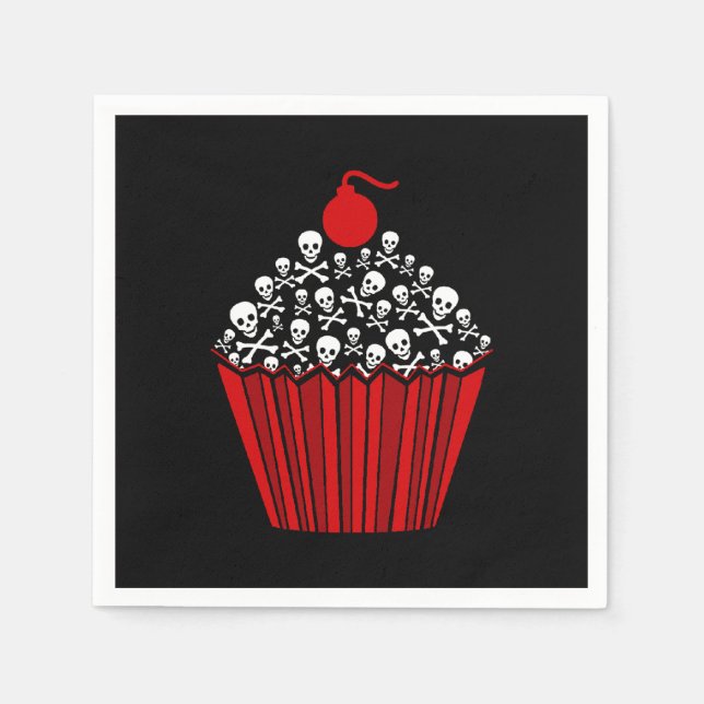 Skull Cupcake Napkin (Front)