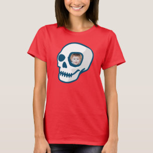 Skull custom photo day of the dead scary Halloween T-Shirt