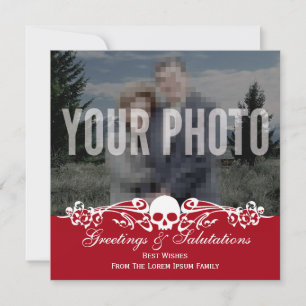 Skull Custom Photo Holiday Red