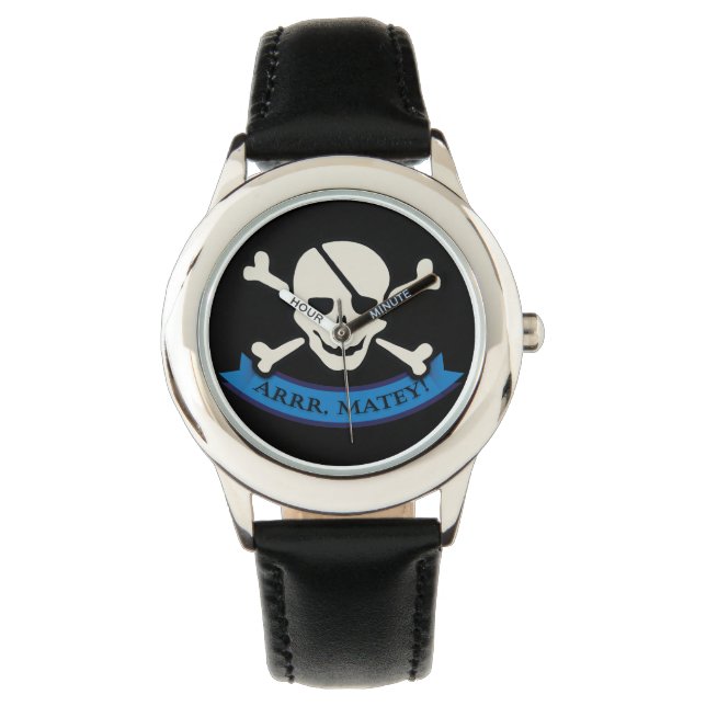 Skull - Custom Stainless Steel Black Watch (Front)