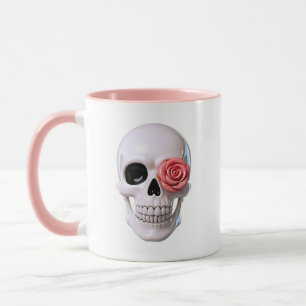 Skull Cute Glossy Rose Gothic Pink Theme Mug
