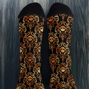Skull Damask Halloween Socks