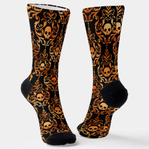Skull Damask Halloween Socks