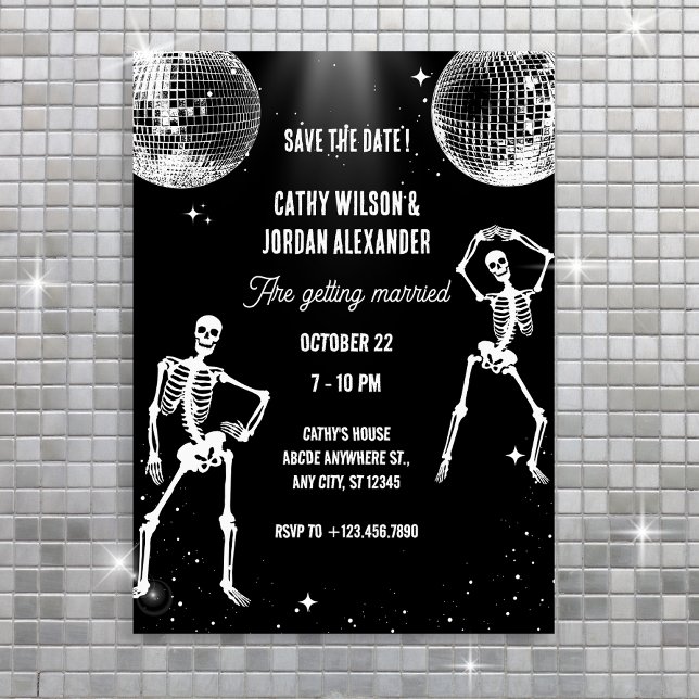 Skull Dancing Party Disco wedding Invitation (Creator Uploaded)