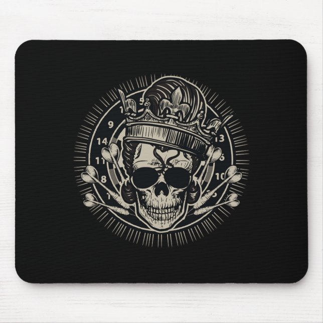 Skull Darts King Arrow Dartboard Dart Player Mouse Mat (Front)
