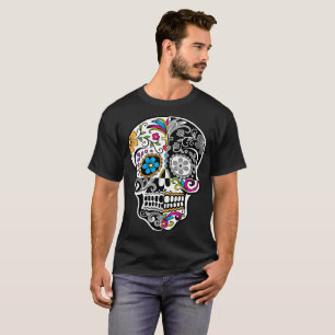 skull day of dead decorated calaveras T-Shirt
