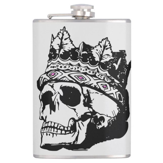 Skull Day of Dead Personalise Name Flask (Front)