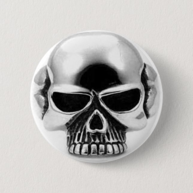 SKULL DESIGN 6 CM ROUND BADGE (Front)
