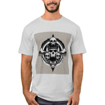 Skull Design Featuring Wings and Symbols
