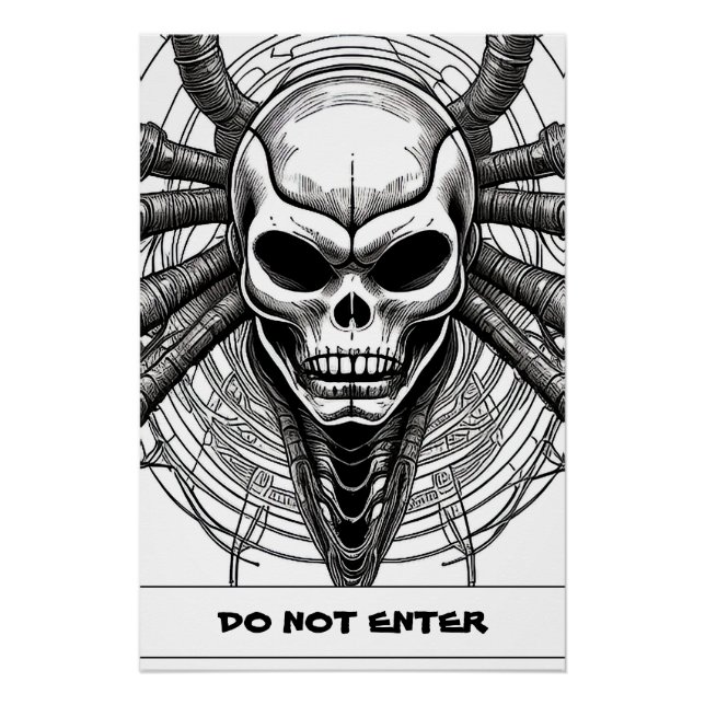 Skull Design Gothic Art Print Personalized Poster (Front)