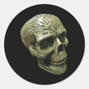 Skull Design - Great Halloween Classic Round Sticker