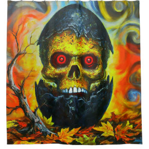 Skull Design Shower Curtain
