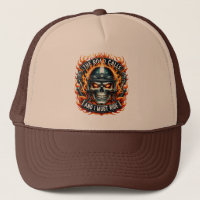 Skull Design With Flames and Motorcycle Elements