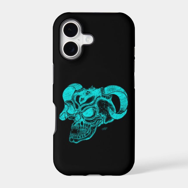 Skull Devil head Black and Green Design (Back)