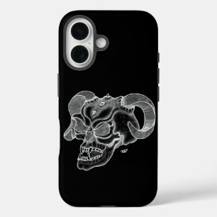 Skull Devil head Black and white Design iPhone 16 Case