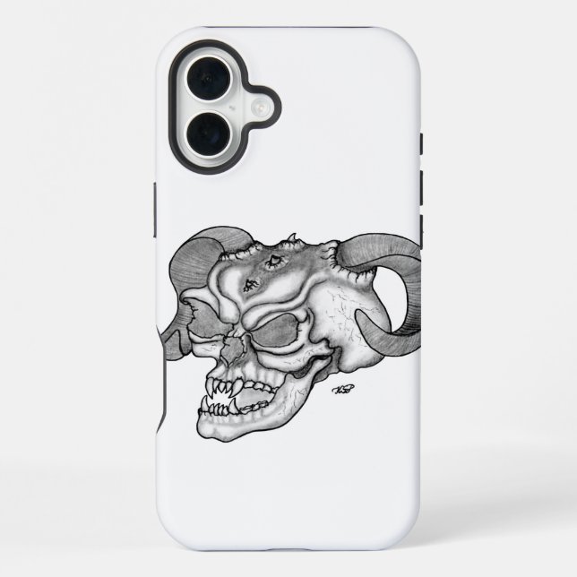 Skull Devil head Black and white Design iPhone Case (Back)