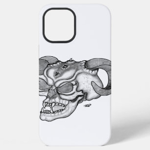 Skull Devil Head Black and White Design iPhone 12 Pro Max Case
