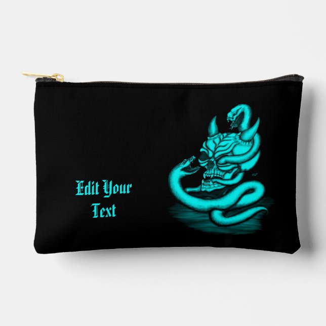 Skull - Devil Head with Snake Accessory Pouch (Front)