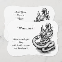 Skull - Devil Head with Snake , Add Your Text
