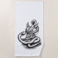 Skull - Devil Head with Snake