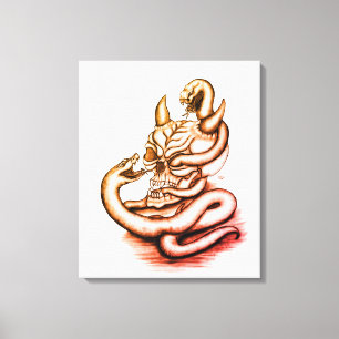Skull - Devil Head with Snake Canvas Print