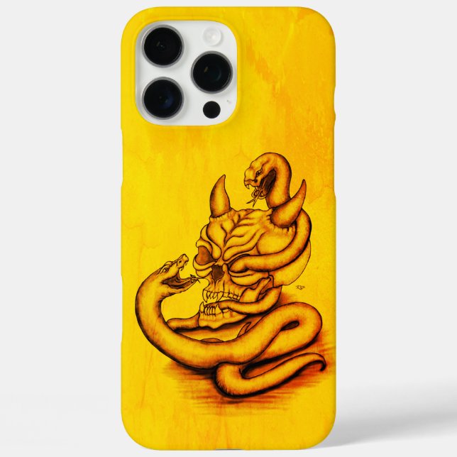 Skull - Devil Head with Snake Case-Mate iPhone Case (Back)
