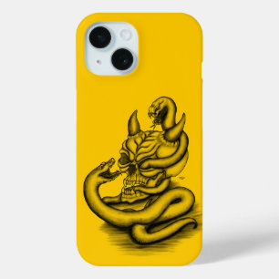 Skull - Devil Head with Snake iPhone 15 Case