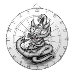 Skull - Devil Head with Snake Dartboard